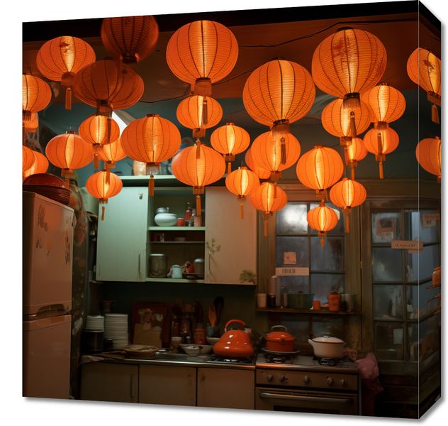 Obraz 50x50cm W Blasku Lampionów zdjęcie 1