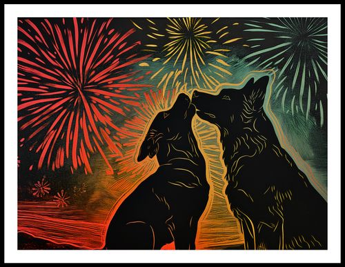 Plakat 80x60cm Psi Uścisk na Arena.pl