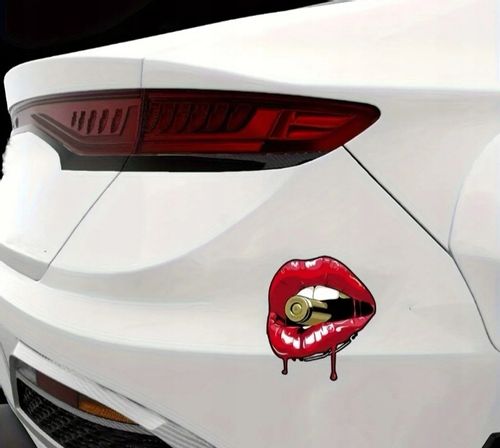 Seksowna Naklejka na Samochód do Auta Tuning Czerwona Usta Pocisk Nabój Red na Arena.pl