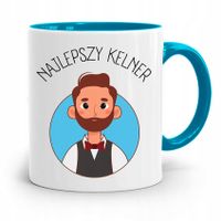 Dla Kelnera Kubek Błękitny Najlepszy Kelner Z Nadrukiem Ze Zdjęciem