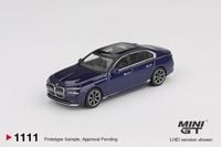 MINI GT BMW I7 XDrive 60 2022 Tanzanite blue metallic 1:64