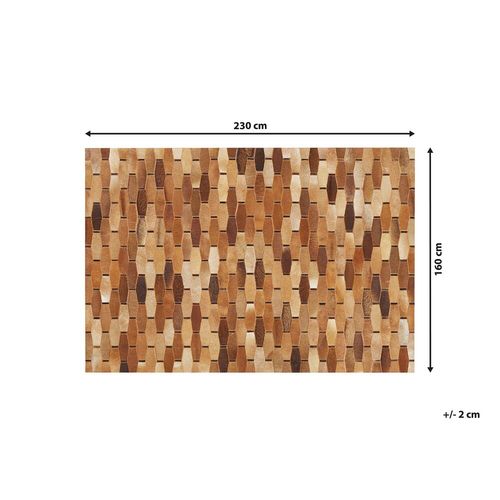 Dywan Patchwork Skórzany 160 X 230 Cm Brązowy Digor na Arena.pl