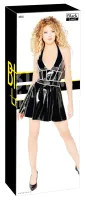 black level sukienka vinylowa czarna srebrne szwy s