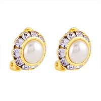 Klipsy czeskie crystal pearl złote