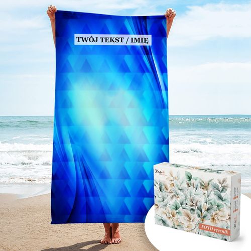 RĘCZNIK Granatowe plamy z twoim dowolnym tekstem 130x75cm 023F na Arena.pl