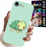 ETUI DO IPHONE SE / SE2 - SŁODKIE ŻÓŁWKI WZORY DLA DZIECI + SZKŁO