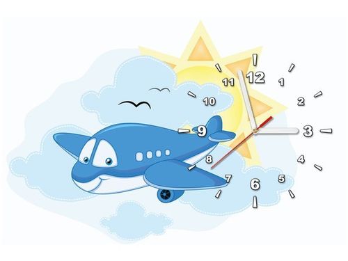 60CM 40CM ZEGAR OBRAZ NIEBIESKI SAMOLOT DRUK PŁÓTNO RAMA na Arena.pl