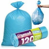 WORKI NA ŚMIECI 120L 10SZT NIEBIESKIE DO SEGREGACJI NA ODPADY WYTRZYMAŁE