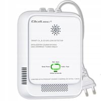 Czujnik wycieku gazu ziemnego i tlenku węgla Qoltec | alarm 85dB | LED