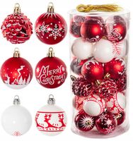 BOMBKI CHOINKOWE NIETŁUKĄCE ZESTAW ŚWIĘTA 30 szt