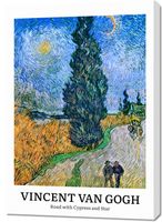 Obraz 70x100cm Design Cypress and Star, Van Gogh Vintage do Salonu