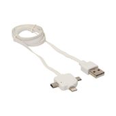 2 x Krótki kabel 0,8m USB 3w1 kostka iPhone Lightning + micro-USB+mini-USB