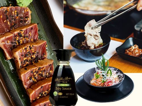 Sos sojowy bezglutenowy mniej soli wegański wege gluten free less salt 150ml na Arena.pl