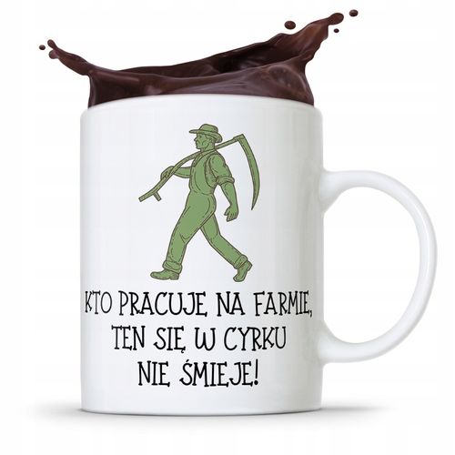 Dla Rolnika Kubek Na Prezent Kto Pracuje Na Farmie Z Nadrukiem Ze Zdjęciem na Arena.pl