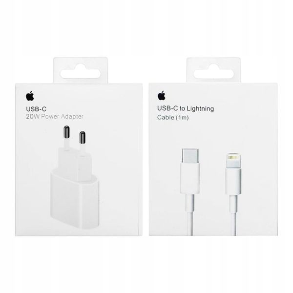 ORYGINALNA ŁADOWARKA APPLE+KABEL LIGHTNING 1M zdjęcie 1