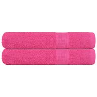 Ręczniki, 2 szt., różowe, 100x200 cm, bawełna 100%
