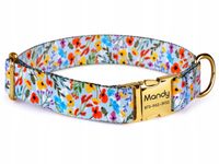 Obroża dla psa w Polne kwiaty z Imię rozmiar S