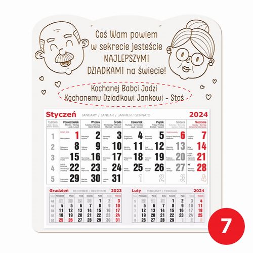 KALENDARZ BABCI I DZIADKA 4 wzory na Arena.pl
