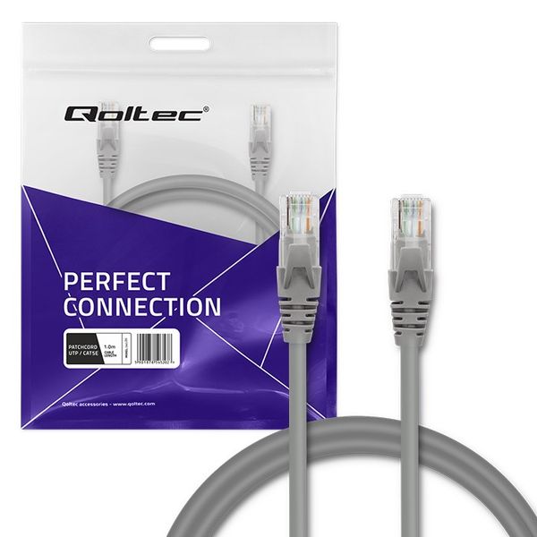 Qoltec Kabel Patchcord UTP CAT5e 2 x RJ-45 1m High speed Gold zdjęcie 5