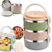 2X TERMOS OBIADOWY POJEMNIK TERMICZNY NA ŻYWNOŚĆ 2L LUNCH BOX TRZYPOZIOMOWY