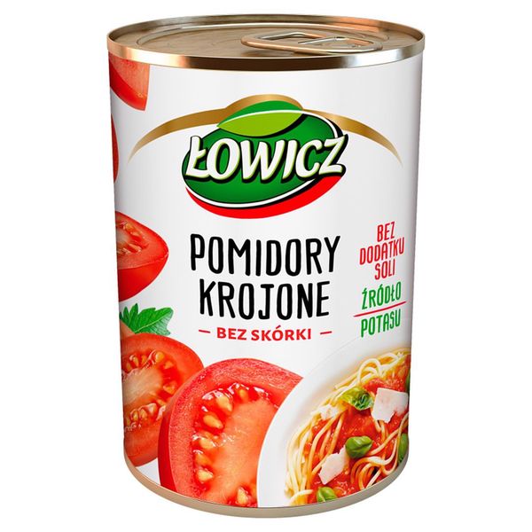 Łowicz Pomidory krojone bez skórki 400 g zdjęcie 1