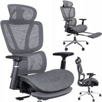 fotel neova szary z podnożkiem