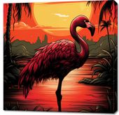 Obraz 90x90cm Flaming nad Wodą
