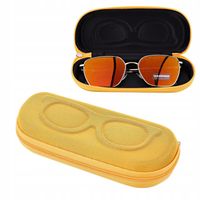 Żółte ETUI NA OKULARY korekcyjne przeciwsłoneczne Pokrowiec na zamek