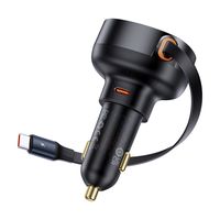 ładowarka samochodowa enjoyment pro ze zwijanym kablem usb-c 60w czarna