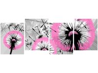 45CM 120 OBRAZ 4 ELEM DMUCHAWCE DELIKATNYM RÓŻU ŚCIENNY