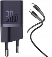 Baseus GaN5 ładowarka sieciowa USB-C 30W z kablem USB-C-Lightning do iPhone