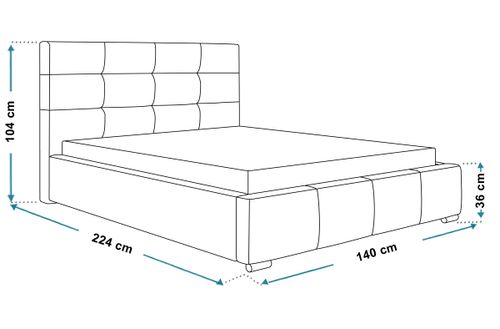 Łóżko tapicerowane LUX 5 120x200 ze  Stelażem i pojemnikiem na Arena.pl