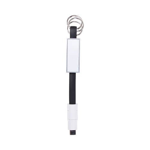 Brelok do kluczy - kabel do transmisji danych USB C do sublimacji - czarny zdjęcie 1