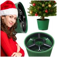 STOJAK NA CHOINKĘ ZIELONY REGULOWANY 2W1 Z POJEMNIKIEM NA WODĘ 31 CM