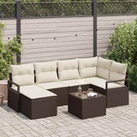 Zestaw Sof 7 pcs Brązowy polirattan