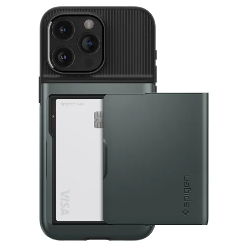Etui Spigen Slim Armor CS na iPhone 15 Pro Max - ciemnozielone na Arena.pl