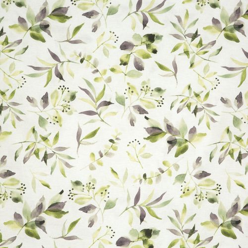 Pościel Mili 220x200 + 70x80 biało zielona liście naturalna bawełna na Arena.pl