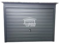 Garaż blaszany 3x6,5 brama - drzwi antracyt Dach spad w tył GP243