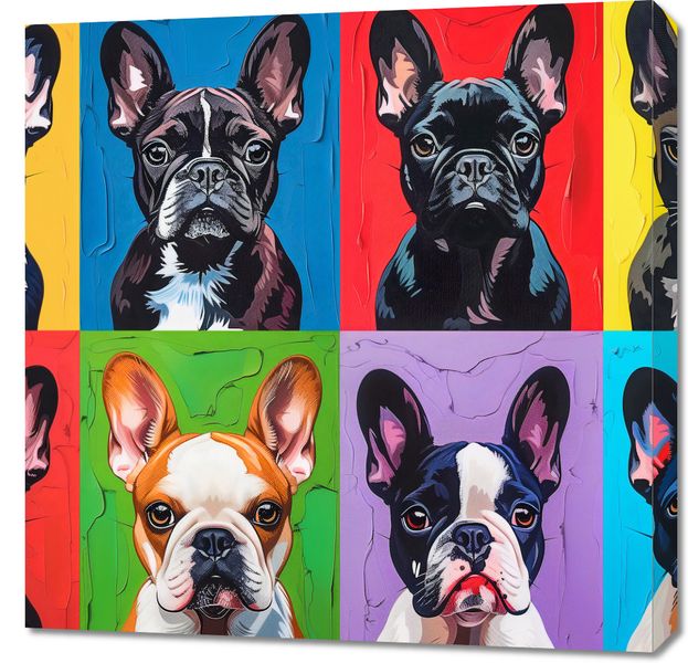 Obraz 70x70cm Buldogi Francuskie zdjęcie 1