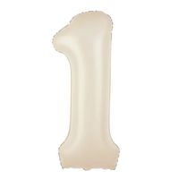 Balon foliowy cyfra 1 kremowy 100cm