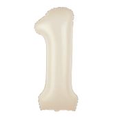 Balon foliowy cyfra 1 kremowy 100cm