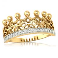 ZŁOTY PIERŚCIONEK ZARĘCZYNOWY KORONA ZE ZŁOTA PRÓBY 585 DLA KSIĘŻNICZKI DIADEM