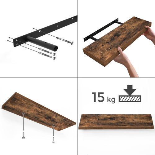 SONGMICS Półka ścienna 60x20x3,8cm BRĄZ na Arena.pl