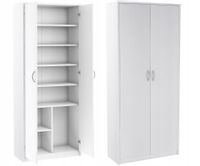 Regał Simple R4, zamykany, szafa, półki, Biały