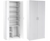 Regał Simple R4, zamykany, szafa, półki, Biały
