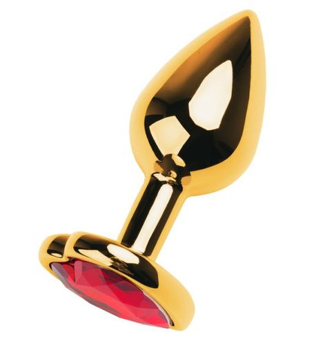 Toyfa złoty plug z czerwonym serduszkiem na Arena.pl