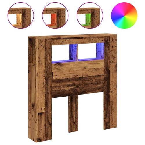 Wezgłowie łóżka z LED, stare drewno, 100x18,5x103,5 cm na Arena.pl