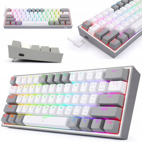 KLAWIATURA MECHANICZNA REDRAGON K617 RGB FIZZ RED BOX SWITCH BIAŁO SZARA na Arena.pl