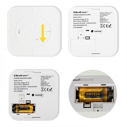 Qoltec Certyfikowany bezprzewodowy Czujnik tlenku węgla (czadu) z bate na Arena.pl