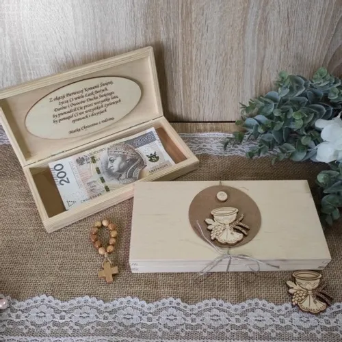 Pudełko koperta Pamiątka I Komunii pudełko na pieniądze czekoladownik na Arena.pl